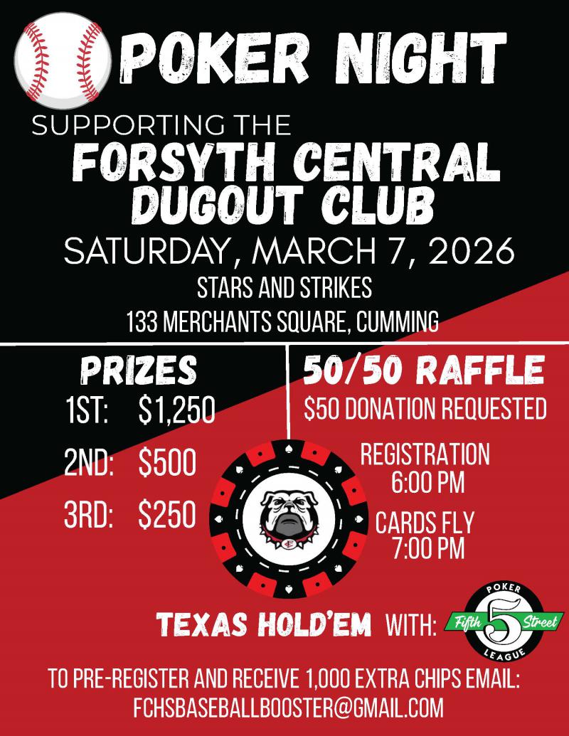 Poker Night Supporting the FCHS Dugout Club - Stars and Strikes at 5thstreetpoker.com